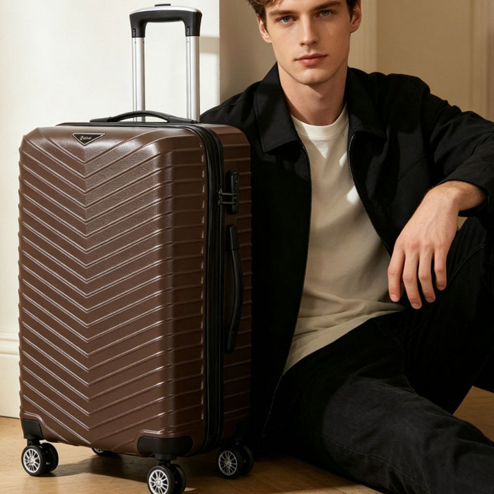 Unisex Chevron Patterned Hard Shell Travel Suitcase Stornfield