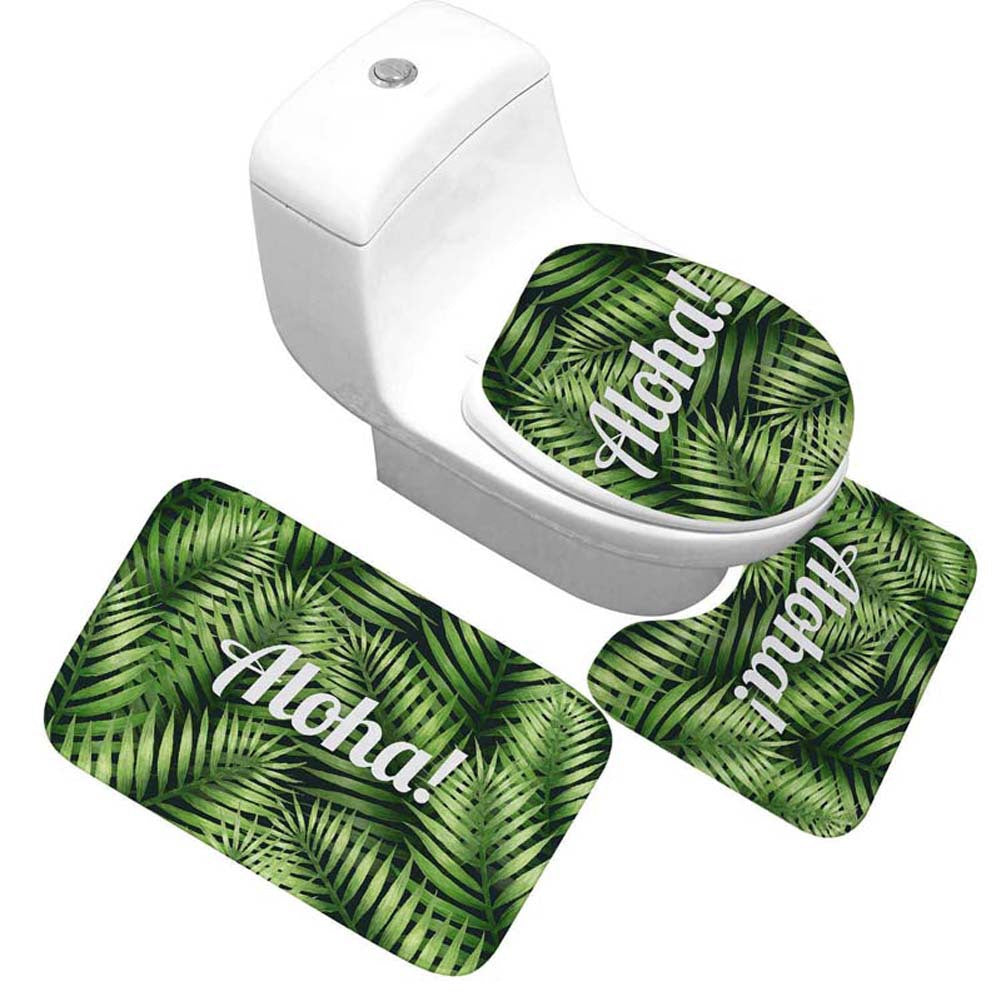 Floral Design Toilet Mat Set