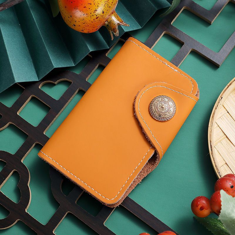 Luxury Leather Snap Closure Card Holder Stornfield