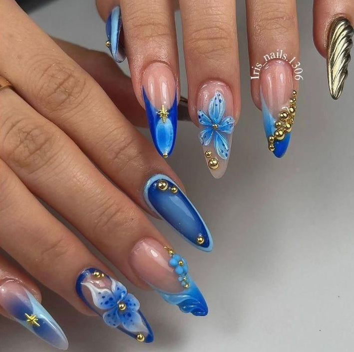 Artistic Floral Nail Art Extensions Stornfield