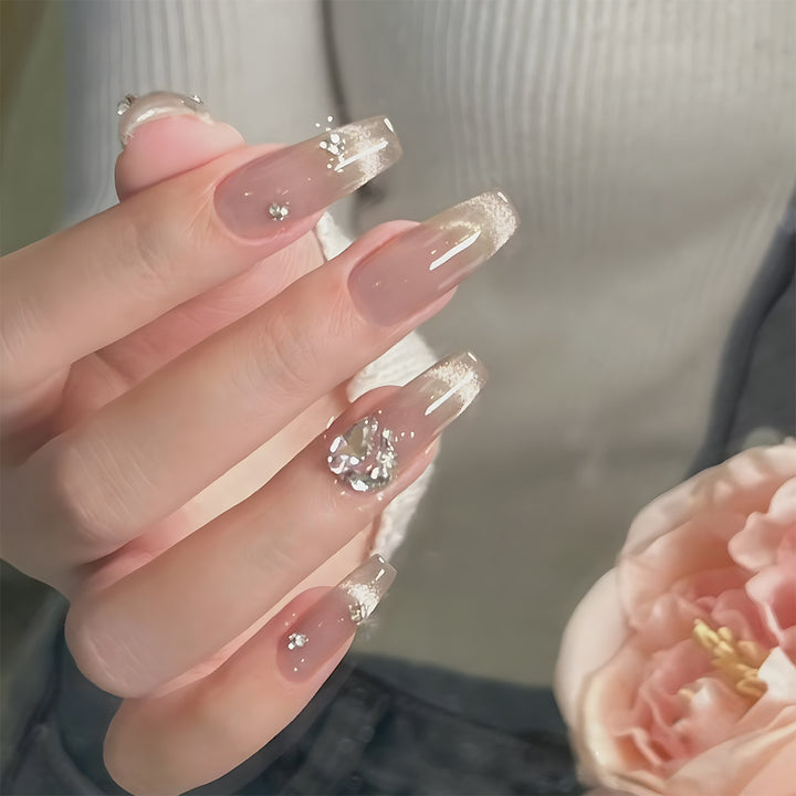 Decorative Press-On Nail Art Set with Elegant Rhinestones Stornfield