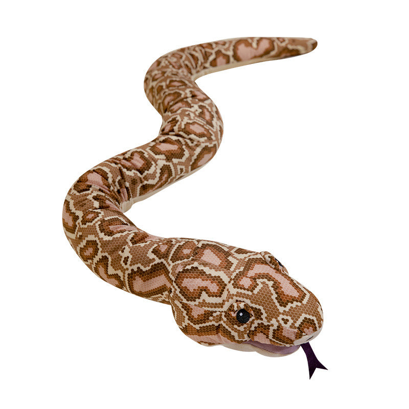 Realistic Serpentine Plush Body Pillow with Soft Fabric and Embroidered Details Stornfield