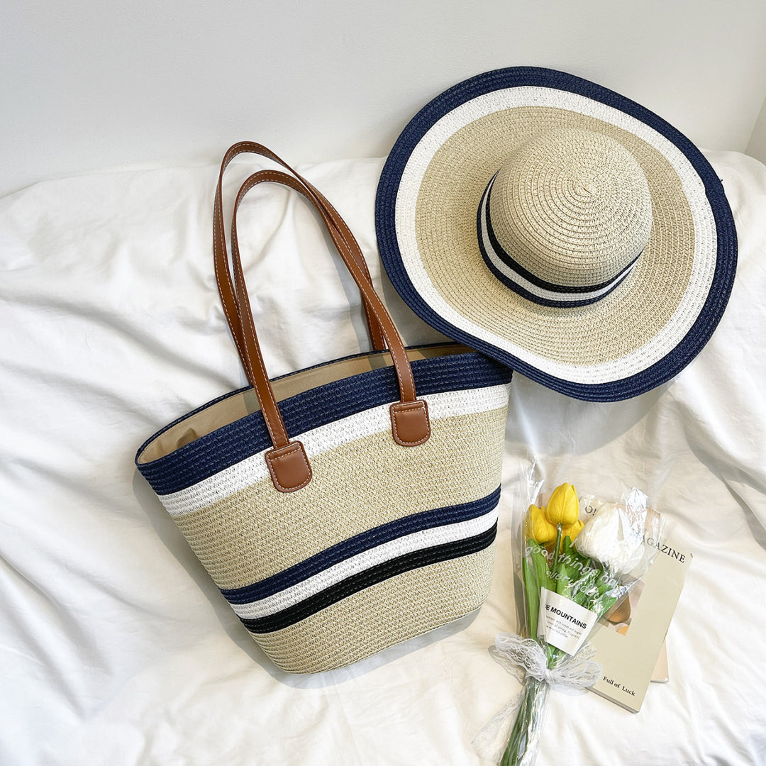 WoColorful Straw Beach Tote Bag Stornfield