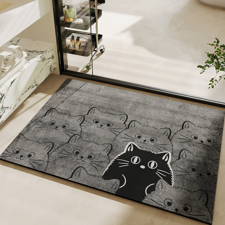 Cute Cat-Themed Bath Mat