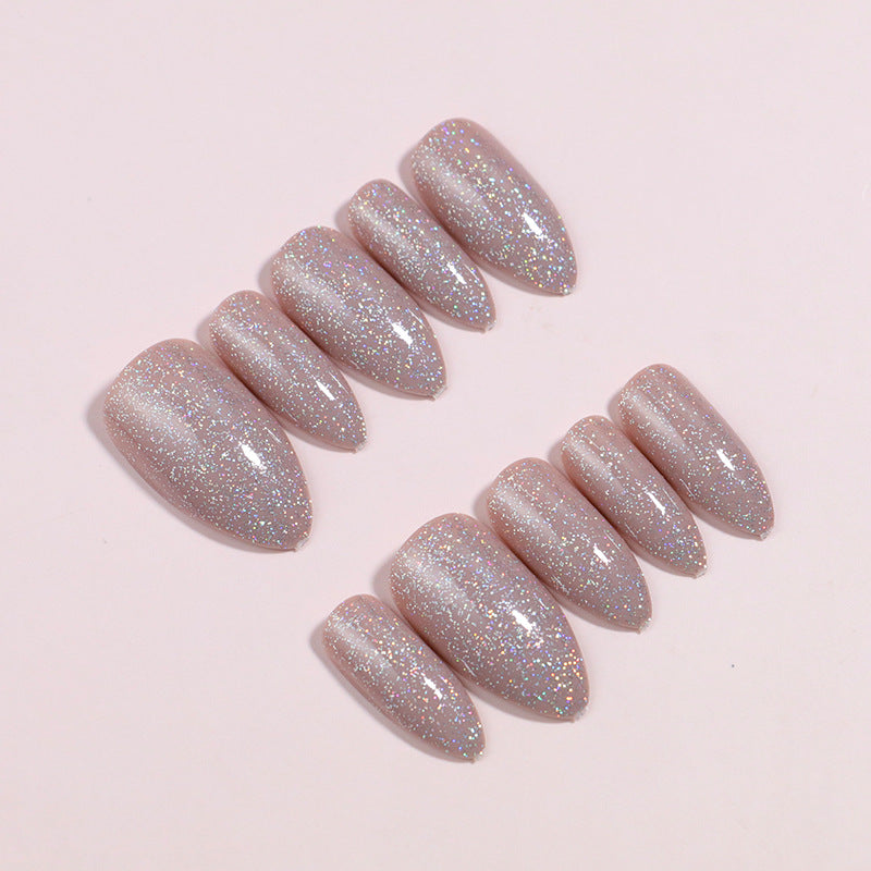 Premium Glittering Almond-Shaped Press-On Nails Stornfield