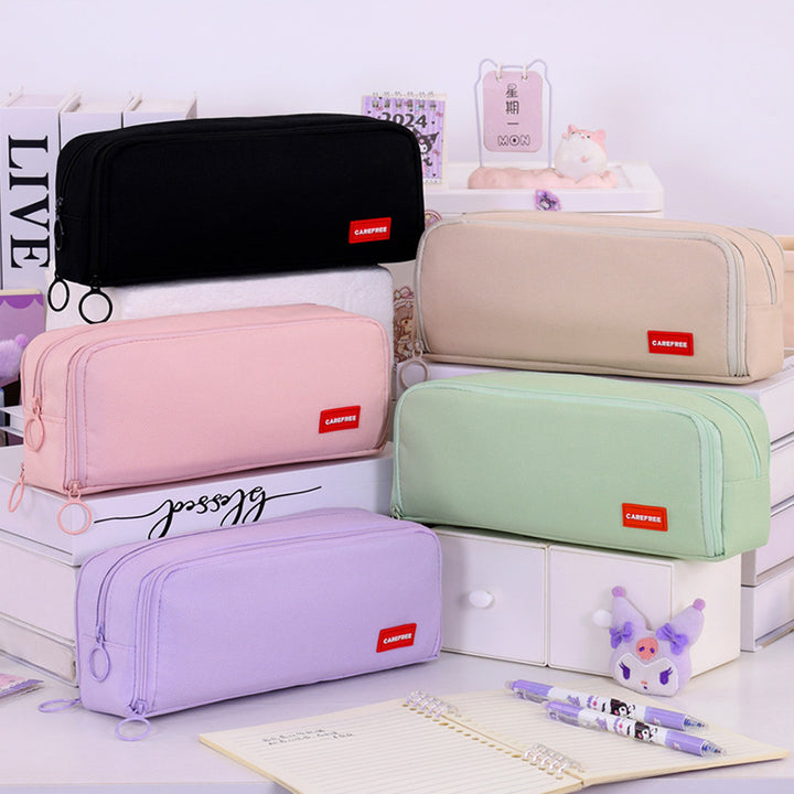Pencil case with double zipper and variable compartment arrangement Stornfield