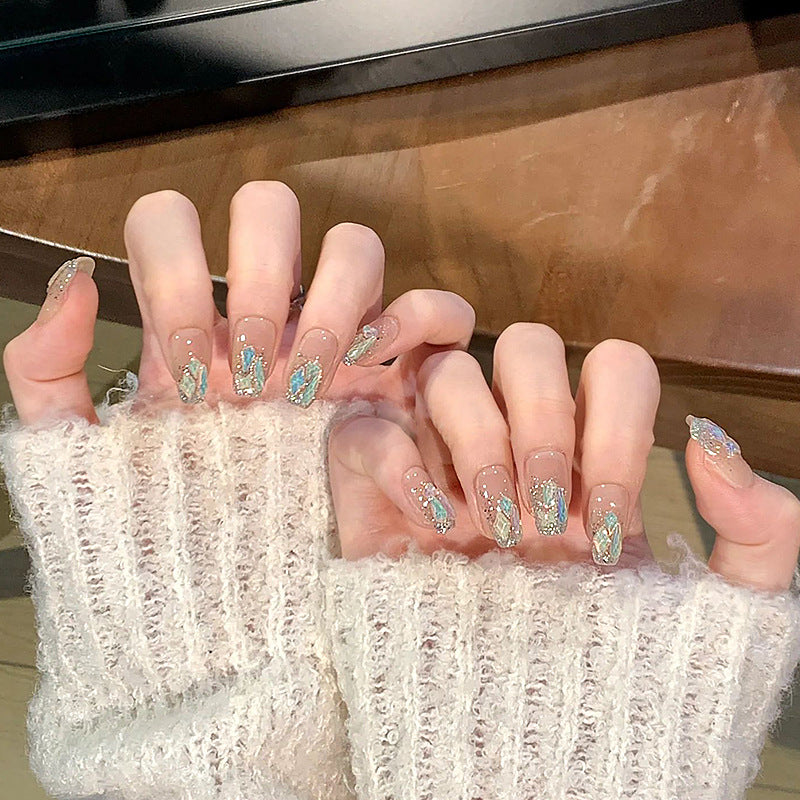 Glamorous artificial nail set with luxurious glitter elements Stornfield