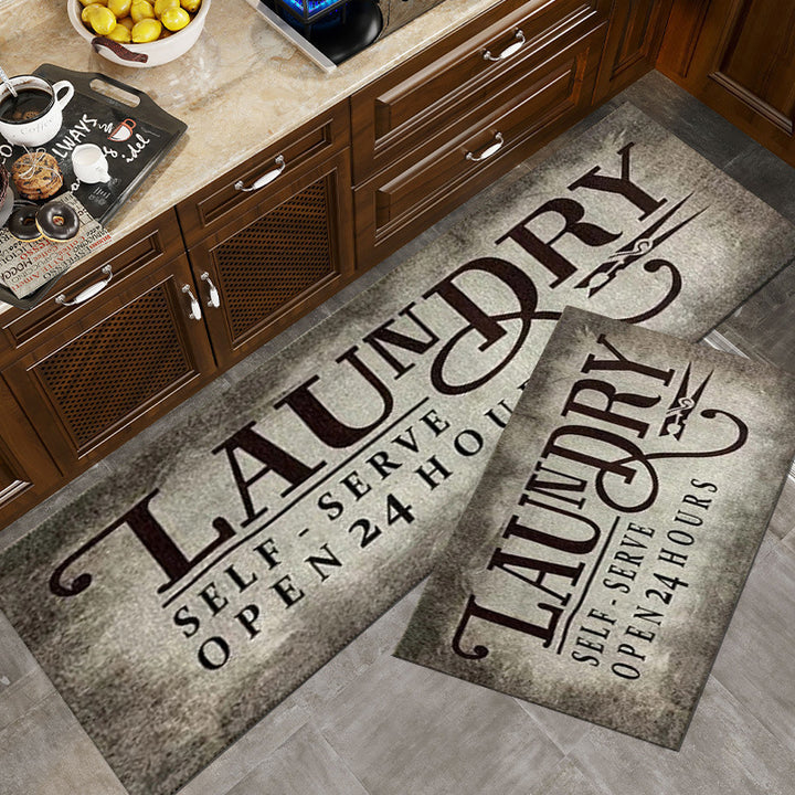 Vintage-Inspired Laundry Room Area Mat Stornfield