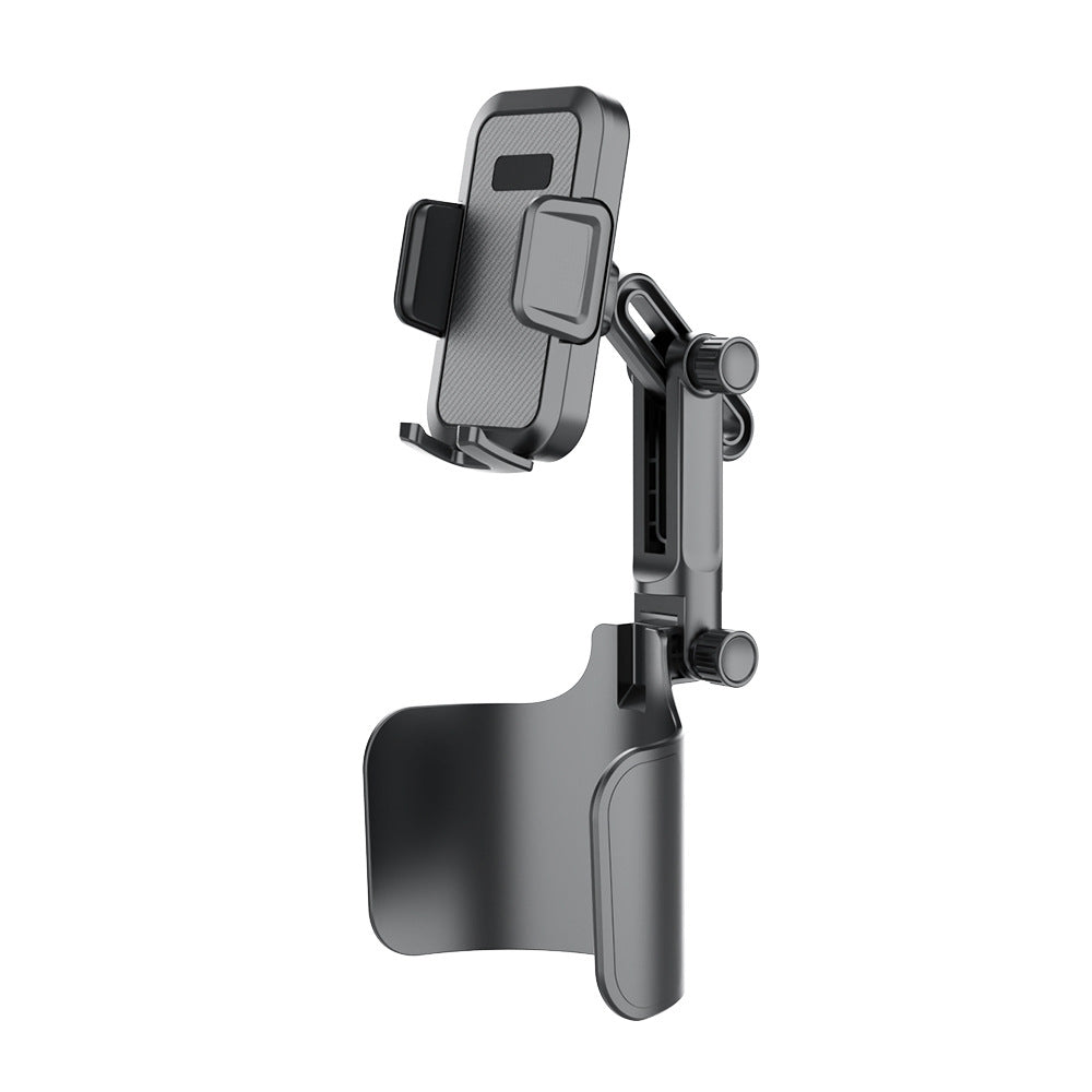 Adjustable car headrest tablet and smartphone holder with telescopic support arm and anti slip cradle Stornfield