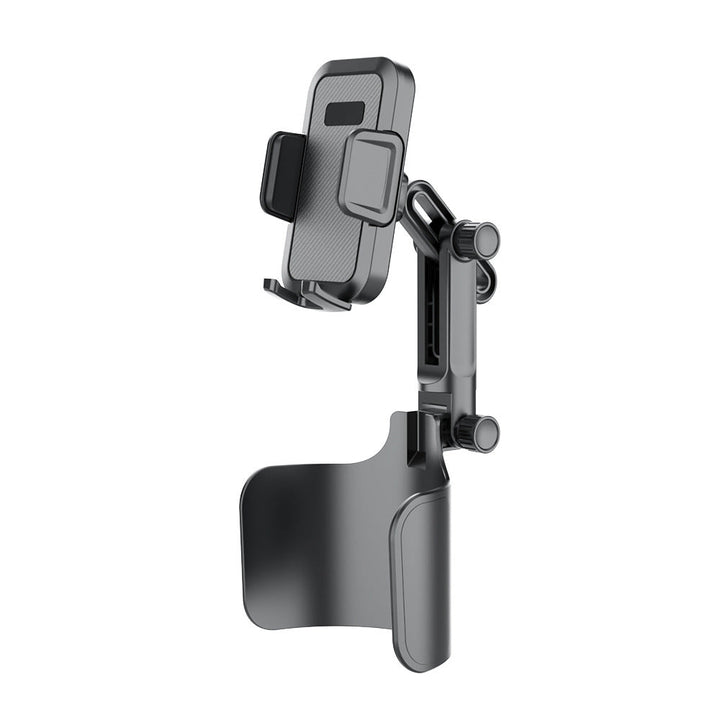 Adjustable car headrest tablet and smartphone holder with telescopic support arm and anti slip cradle Stornfield