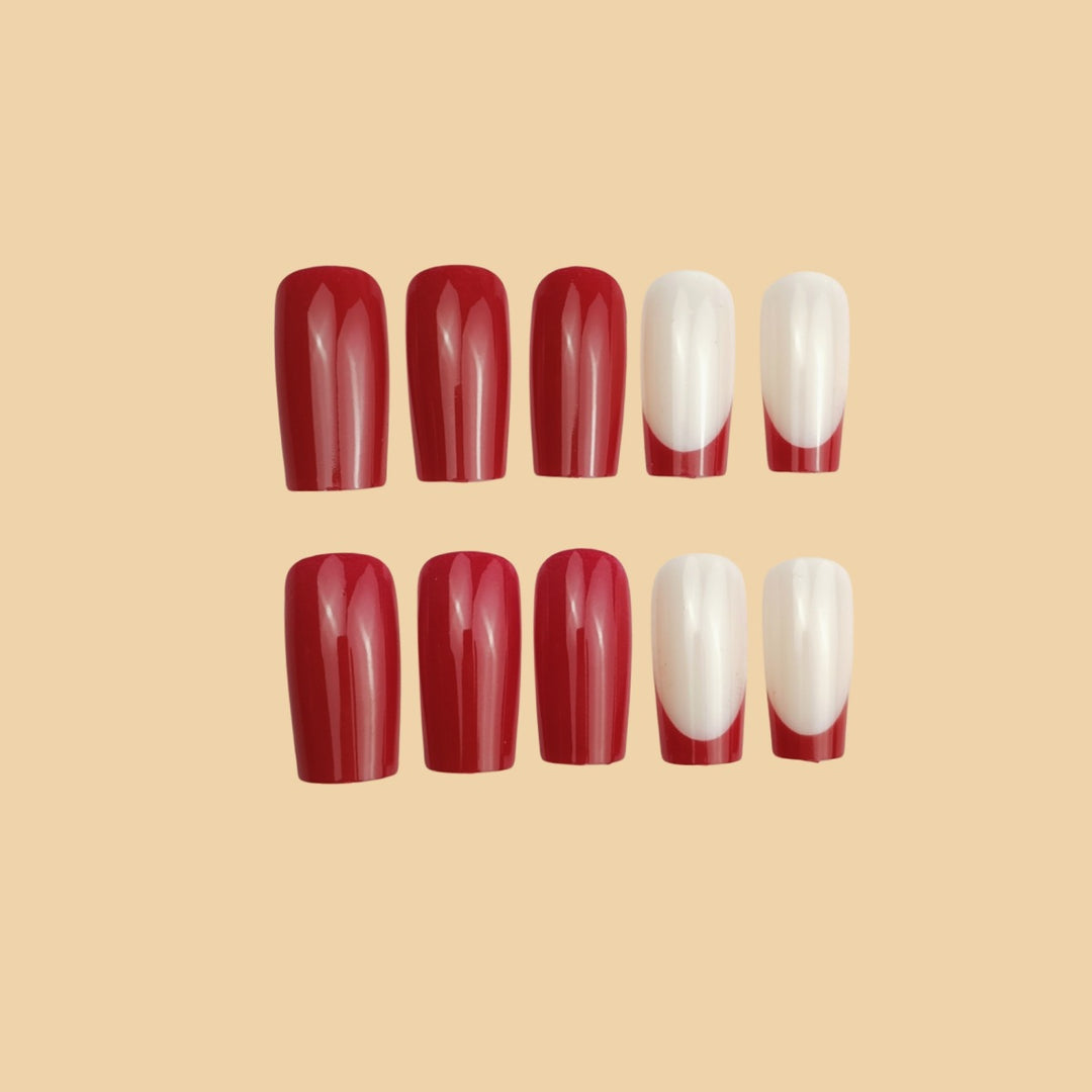 Glossy Deep Red Acrylic Nail Extensions Stornfield