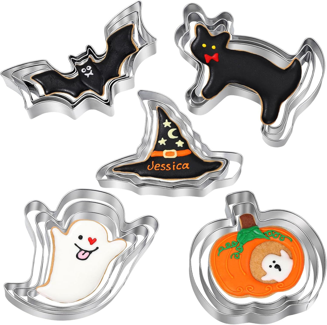 Pumpkin cookie cutter set made of stainless steel food safe with smooth edges