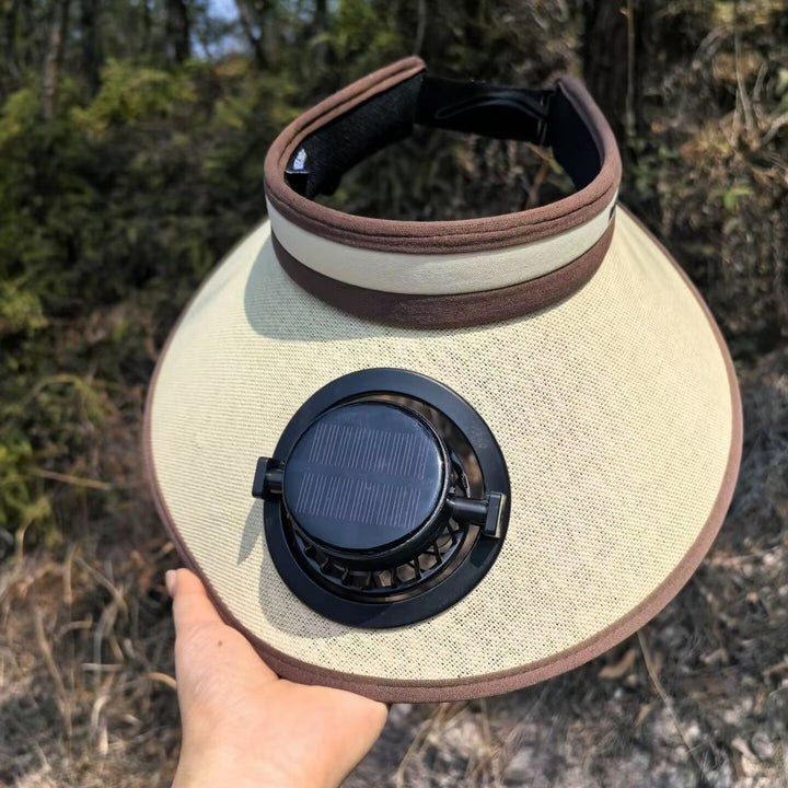 Sun protection visor with solar powered fan Stornfield