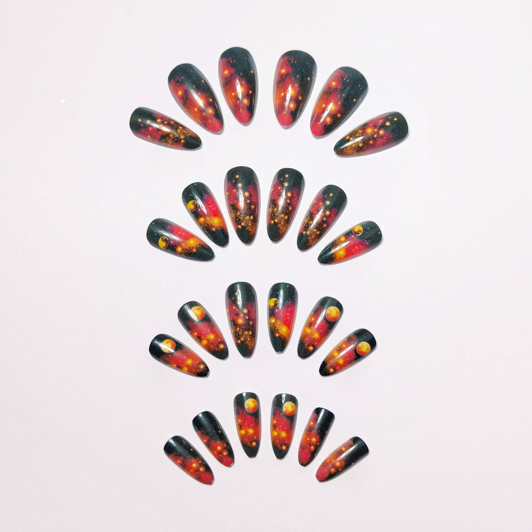 Galactic art nails with 3D planet motif Stornfield