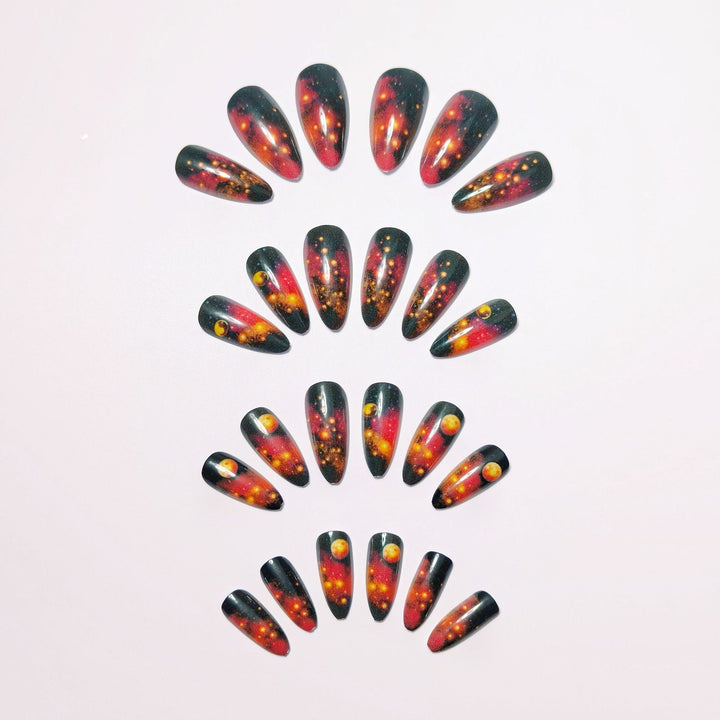 Galactic art nails with 3D planet motif Stornfield