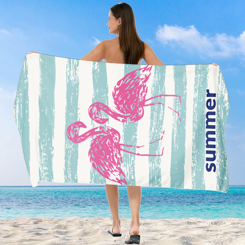 Beach towel with vibrant gradient color and stylish striped design Stornfield