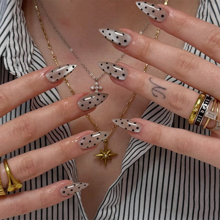 Artistic Polka Dot Press-On Nails Stornfield