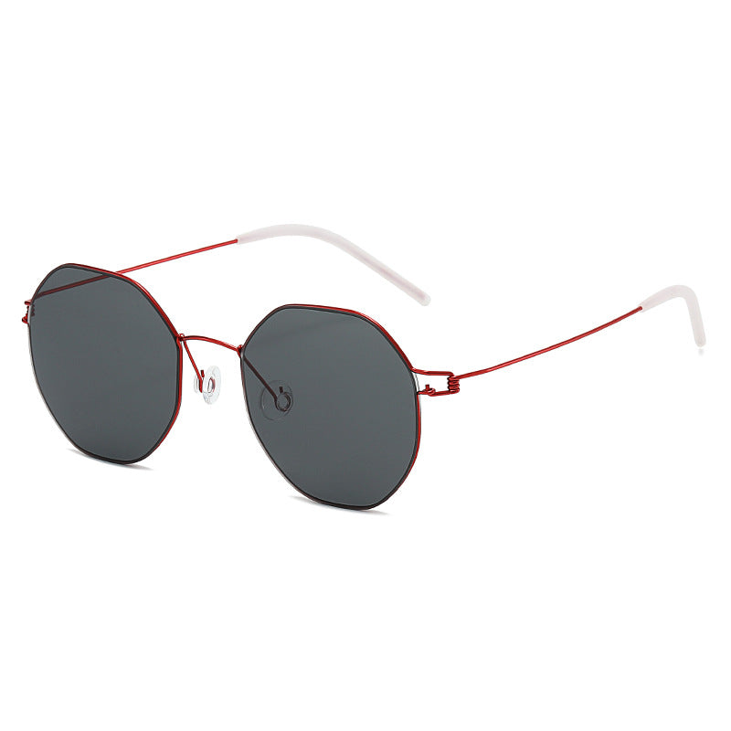 Women's geometric sunglasses with high-quality metal frame and mirrored lenses Stornfield
