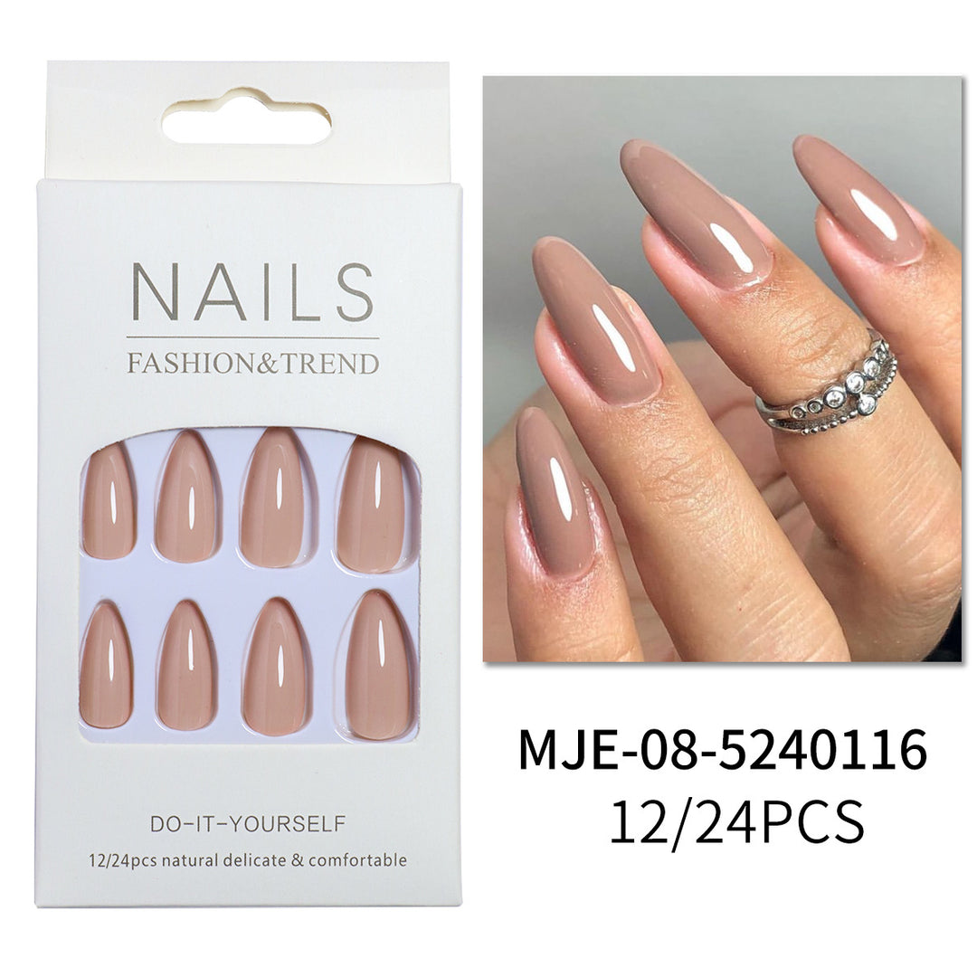 Premium DIY Long Almond-Shaped Press-On Nails Stornfield