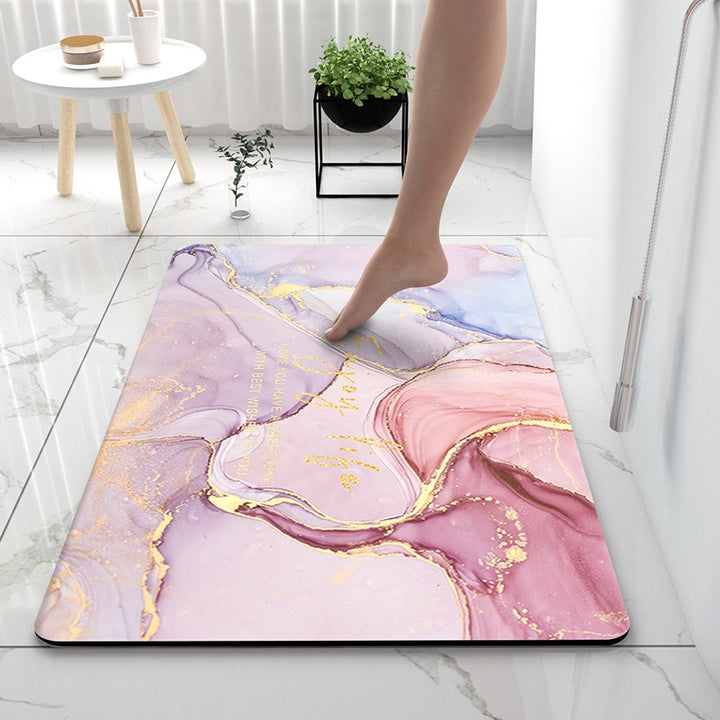 Luxurious Marble Print Bath Mat