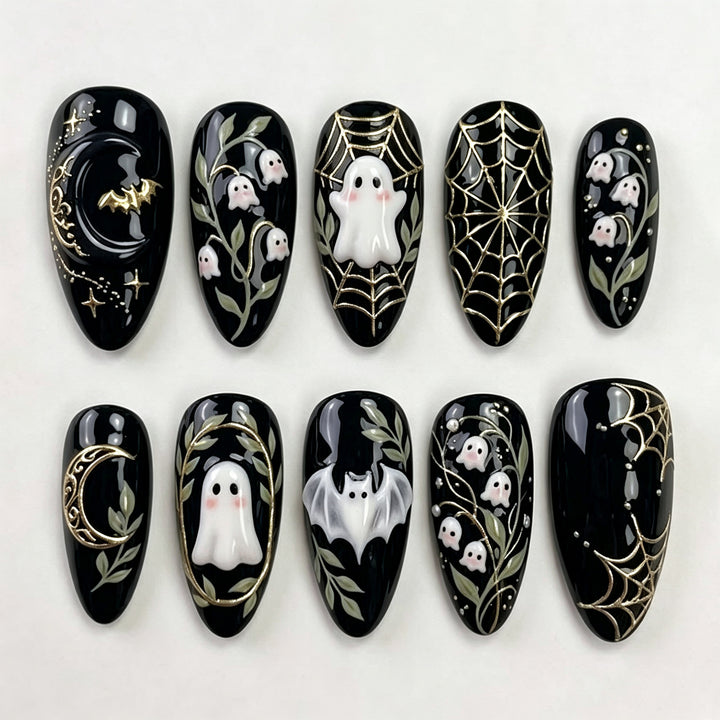 Gothic-Themed Press-On Nail Set