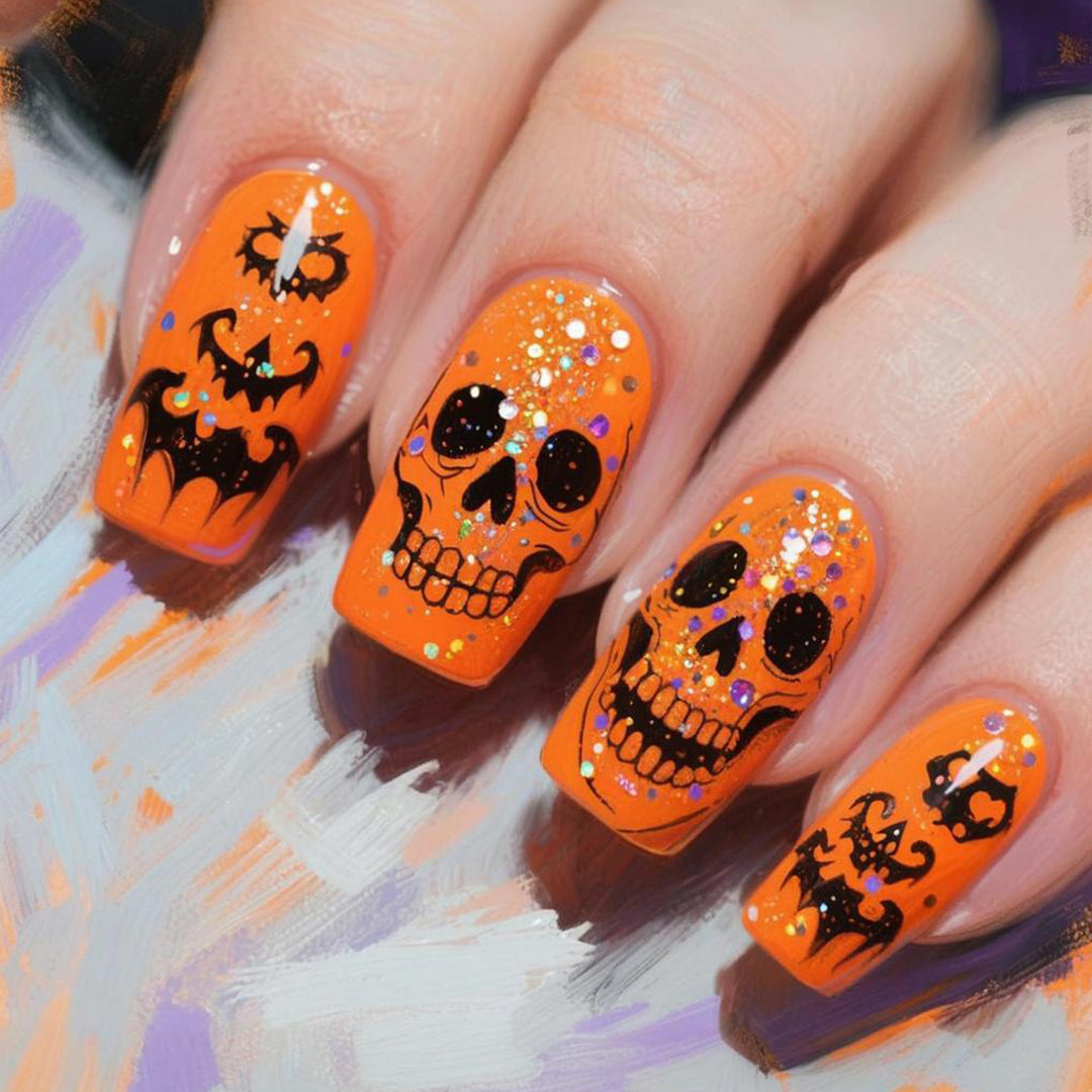 Halloween-Themed Glitter Nail Art Set Stornfield
