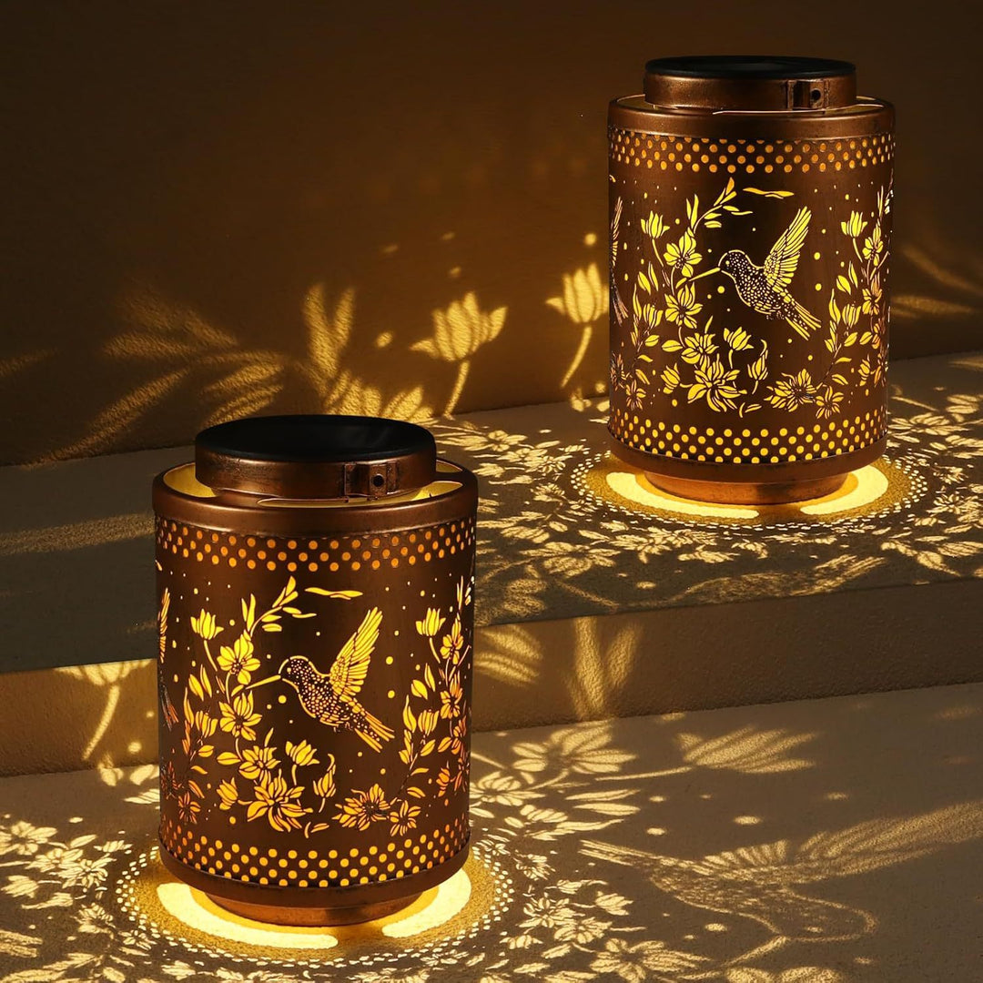 Intricate Metal Shadow Projection Table Lamp With Rechargeable LED Stornfield