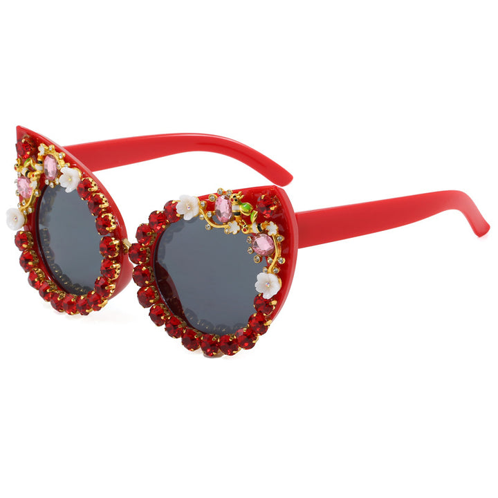 Women's Heart-shaped Sunglasses with Sparkling Accents Stornfield