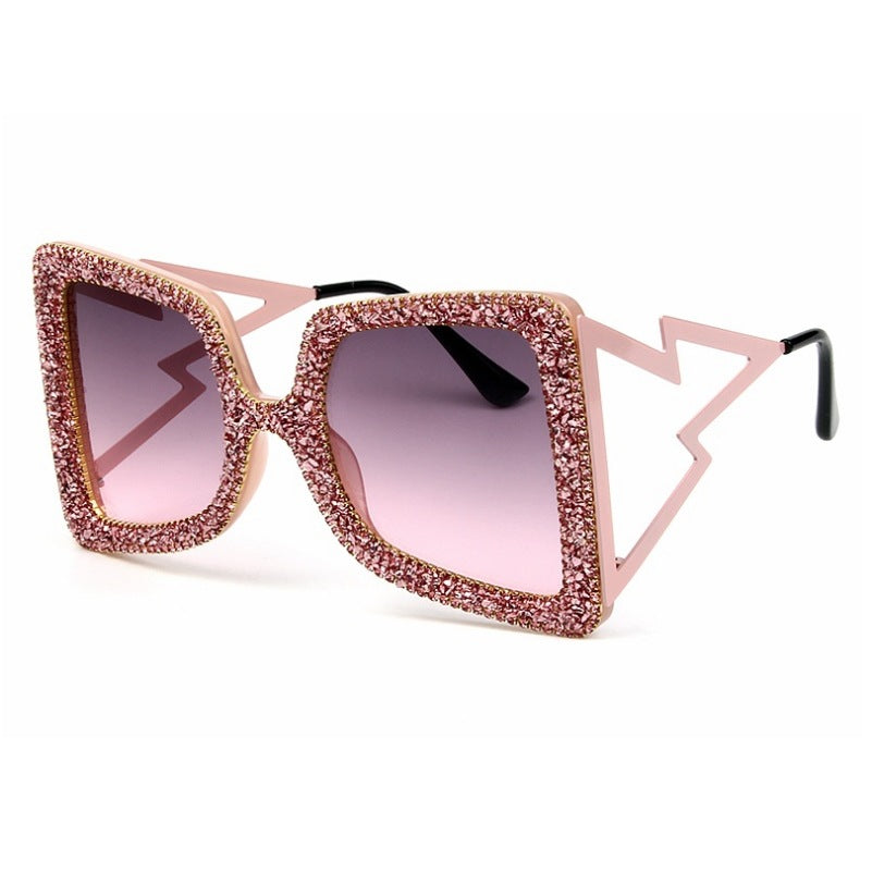 Women's oversized sunglasses with glittering crystal frame Stornfield