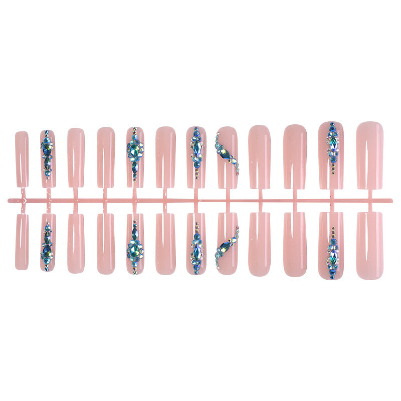 Decorative Press-On Nail Art Set with Gemstone Accents Stornfield