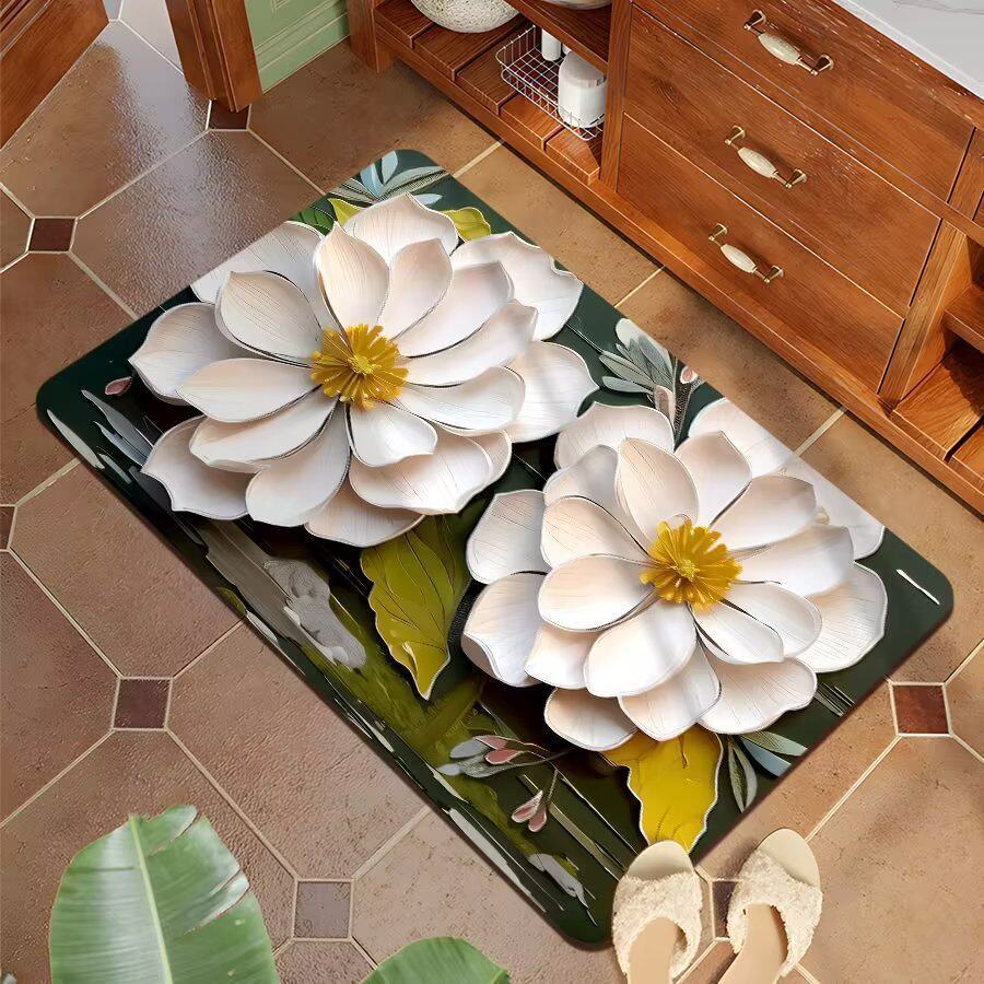 Decorative 3D Floral Bath Mat
