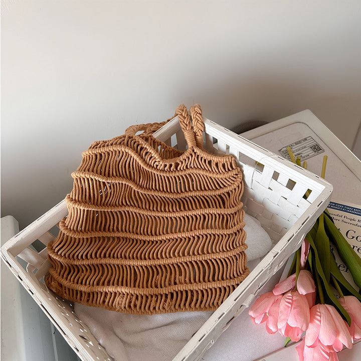 Handmade basket bag with braided design Stornfield