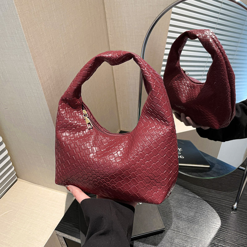 Textured Faux Leather Hobo Bag Stornfield