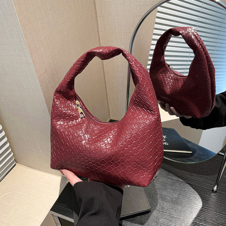 Textured Faux Leather Hobo Bag Stornfield