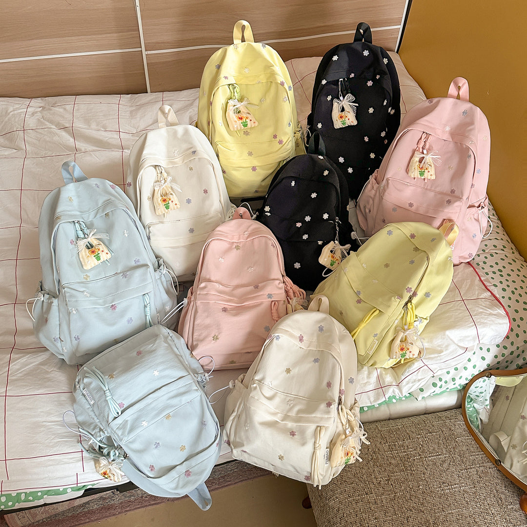 Embroidered Floral Print Backpack Stornfield