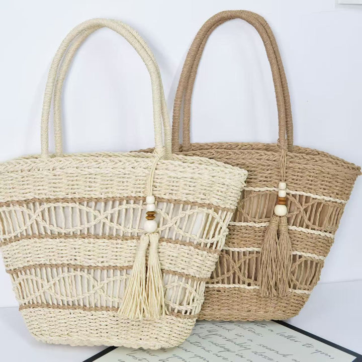 Braided basket bag with tassel details Stornfield