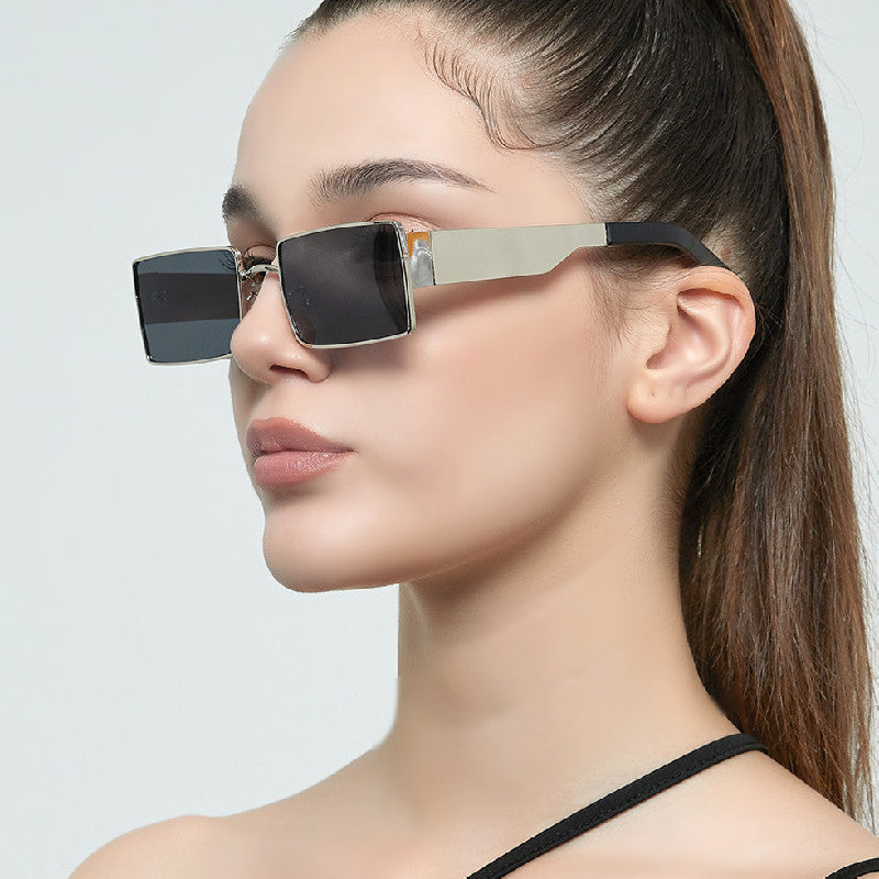 Ladies stylish rectangular sunglasses with modern metal frame Stornfield