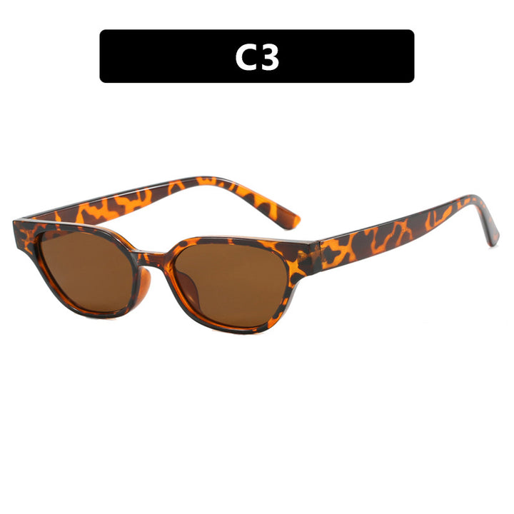 Women's fashionable sunglasses with curved frame and brown lenses Stornfield