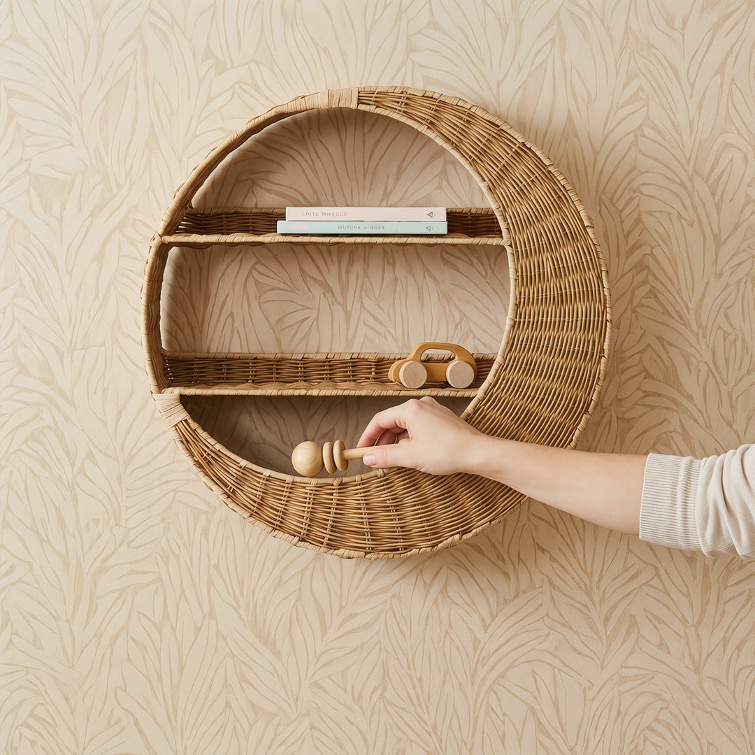 Wall shelf made of handcrafted willow material Stornfield