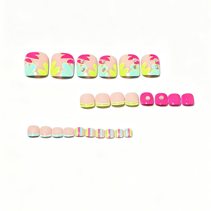 Vibrant Floral Design Press-On Nail Art Stornfield