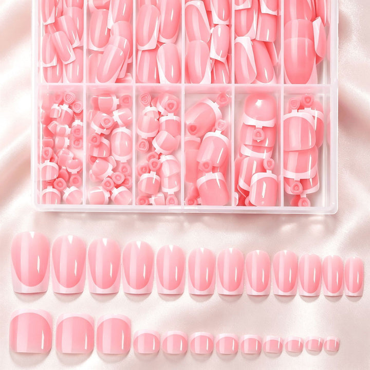 Premium French Tip Press-On Nail Tips Collection Stornfield