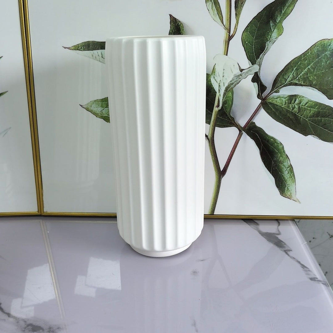 Decorative Vertical Ribbed Vase Stornfeild
