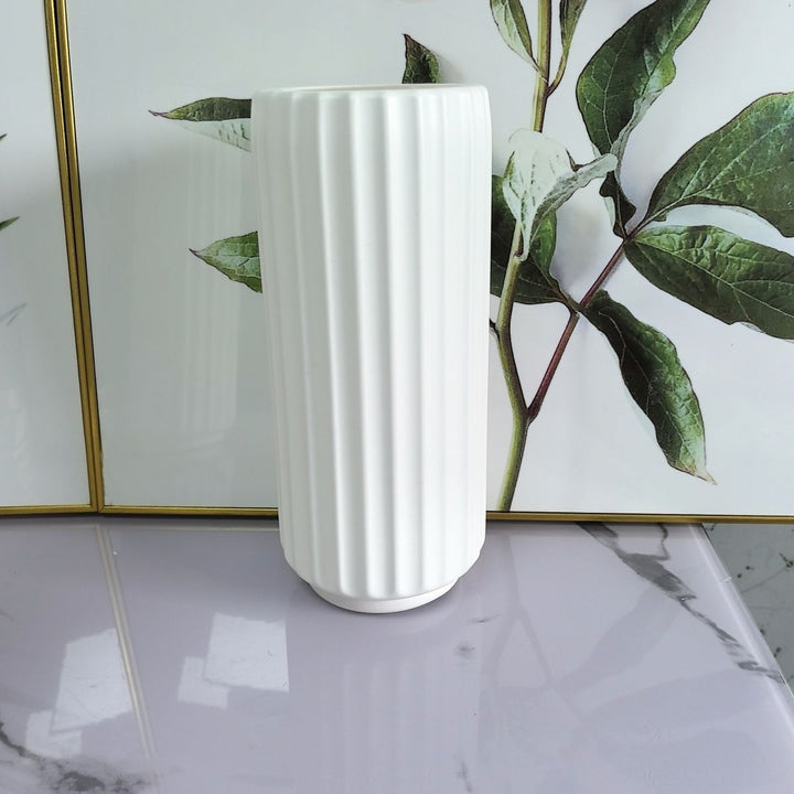 Decorative Vertical Ribbed Vase Stornfeild