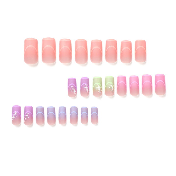 Artful nail extensions in modern design with geometric decorations Stornfield