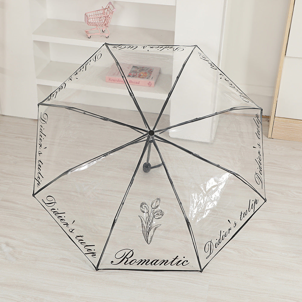 Ladies elegant transparent umbrella with romantic design Stornfield