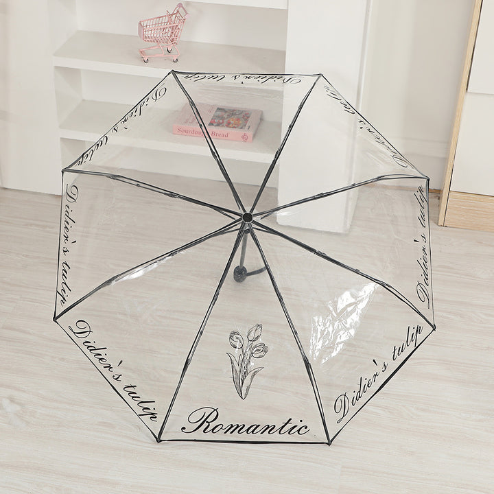 Ladies elegant transparent umbrella with romantic design Stornfield