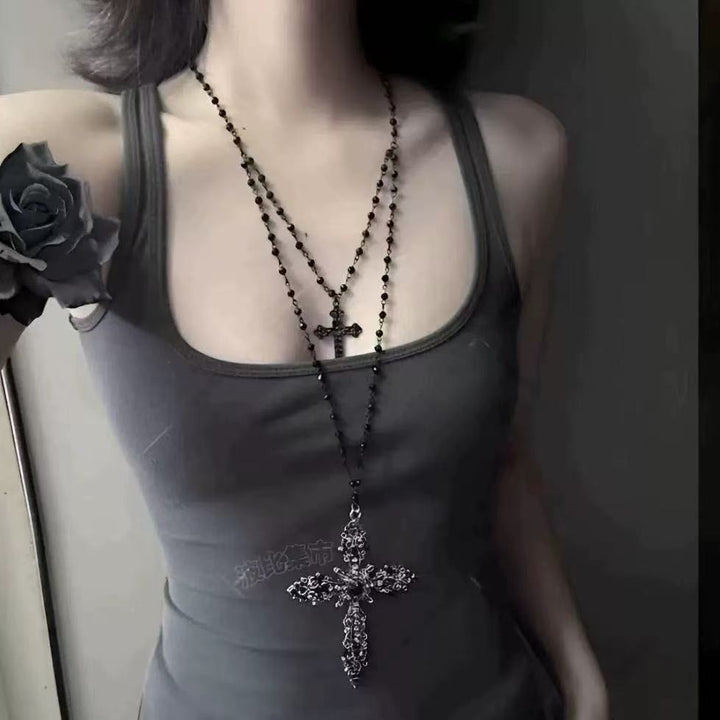 Dual-Layered Cross Pendant Necklace Stornfield
