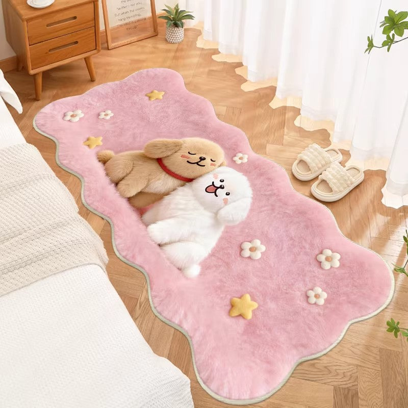 Plush Cartoon Bear-Themed Area Rug