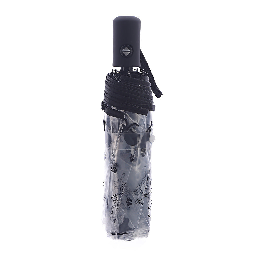 Women's Foldable Umbrella with Transparent Design and Animal Patterns Stornfield