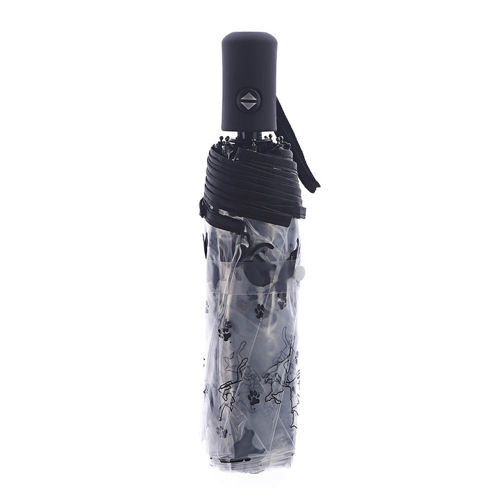 Women's Foldable Umbrella with Transparent Design and Animal Patterns Stornfield